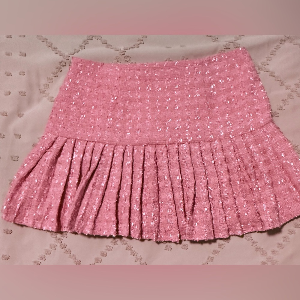 Finesse Pink Pleated Mini Skirt